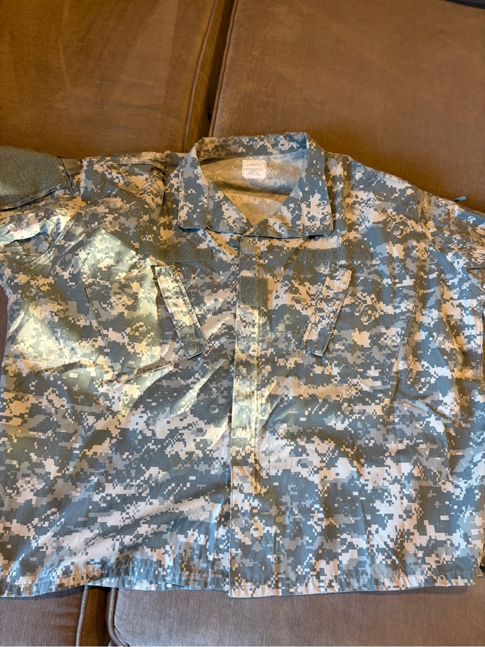 Digital Camo Military Jacket - Gray/Green Camo 3XL